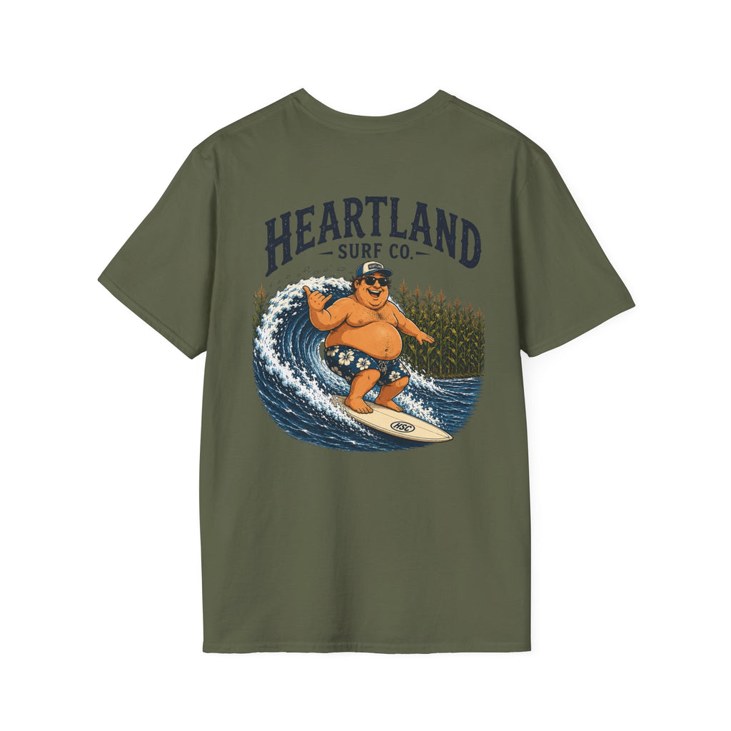 Heartland Surf Co. Fat Guy Surfing T-Shirt