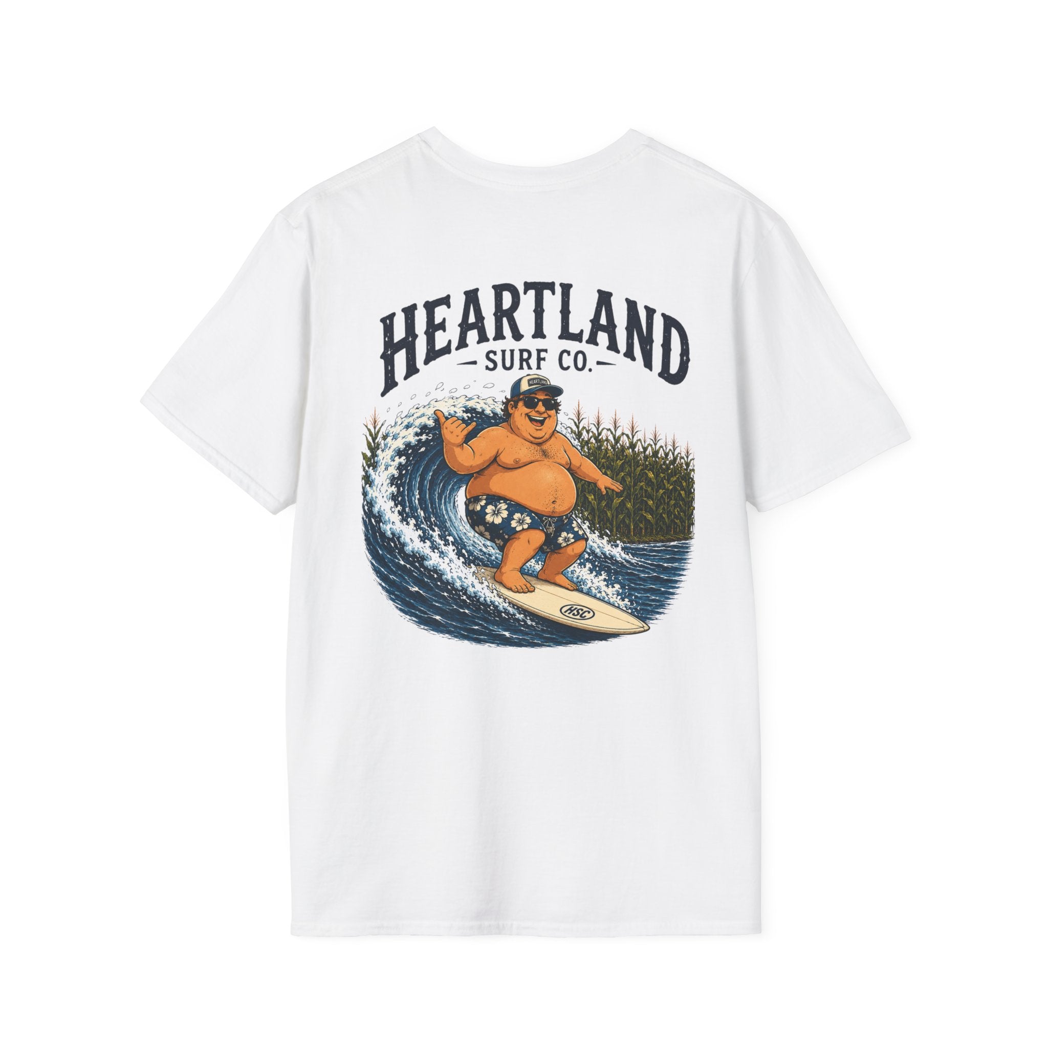 Heartland Surf Co. Fat Guy Surfing T-Shirt