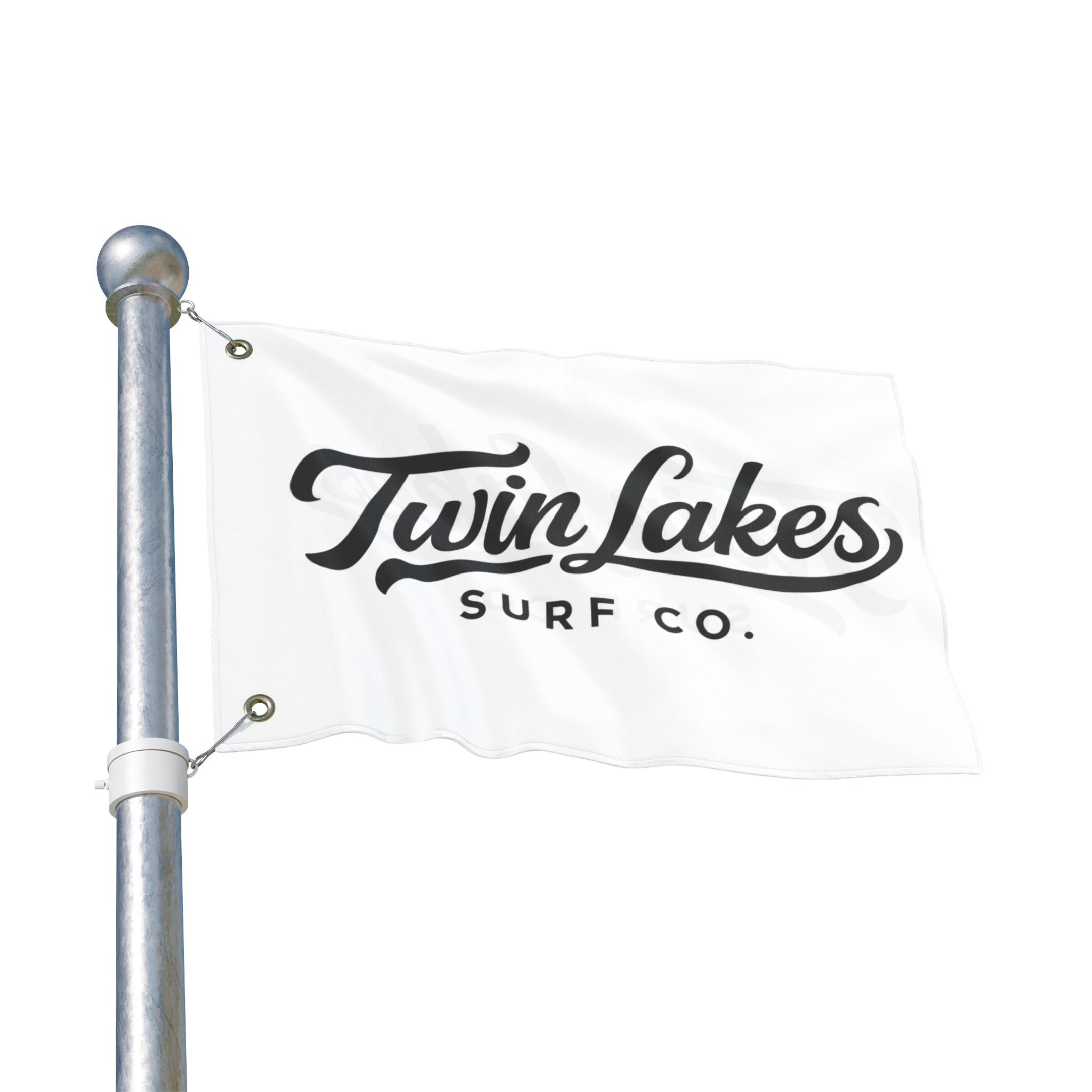 Twin Lakes Surf Co. Double-Sided Flag — Coastal Beach House Outdoor Banner