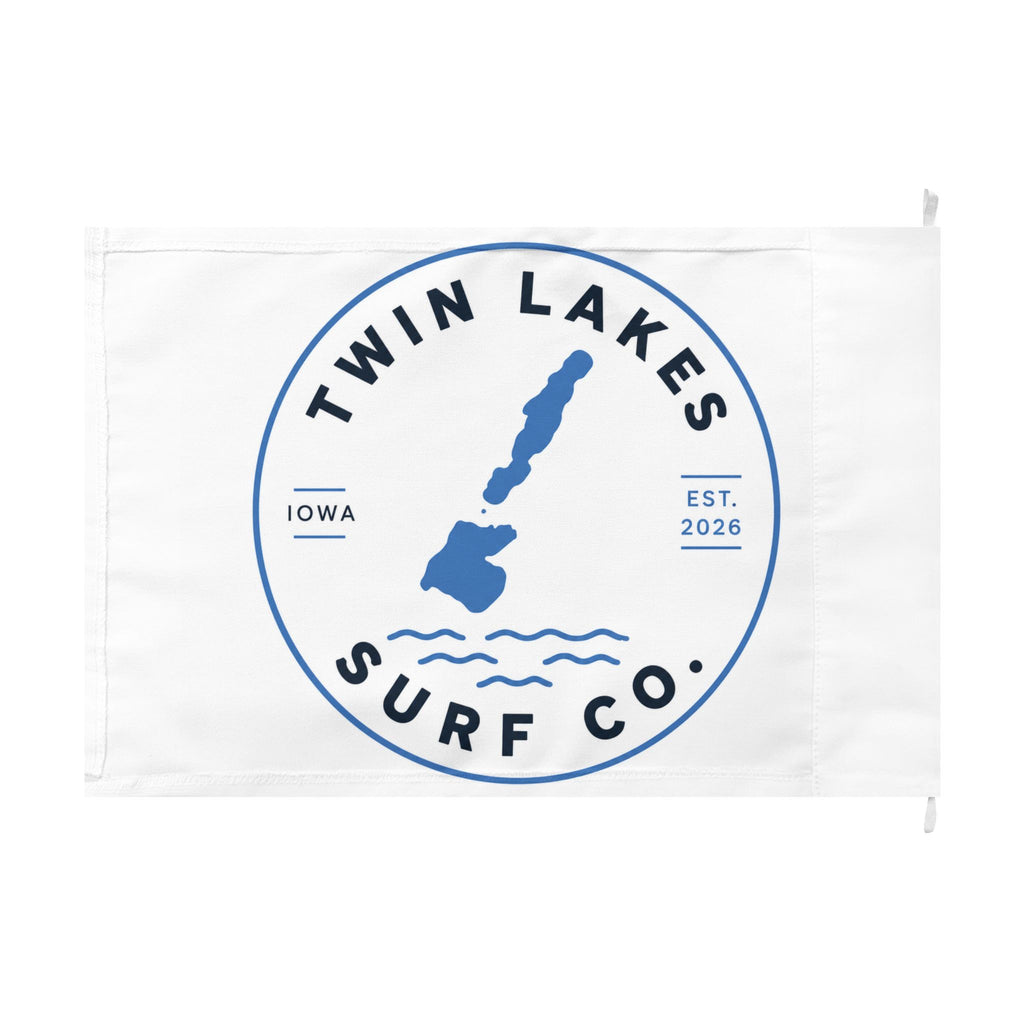 Twin Lakes Surf Co. Flag — Double-Sided Lake Resort Outdoor Decorative Flag