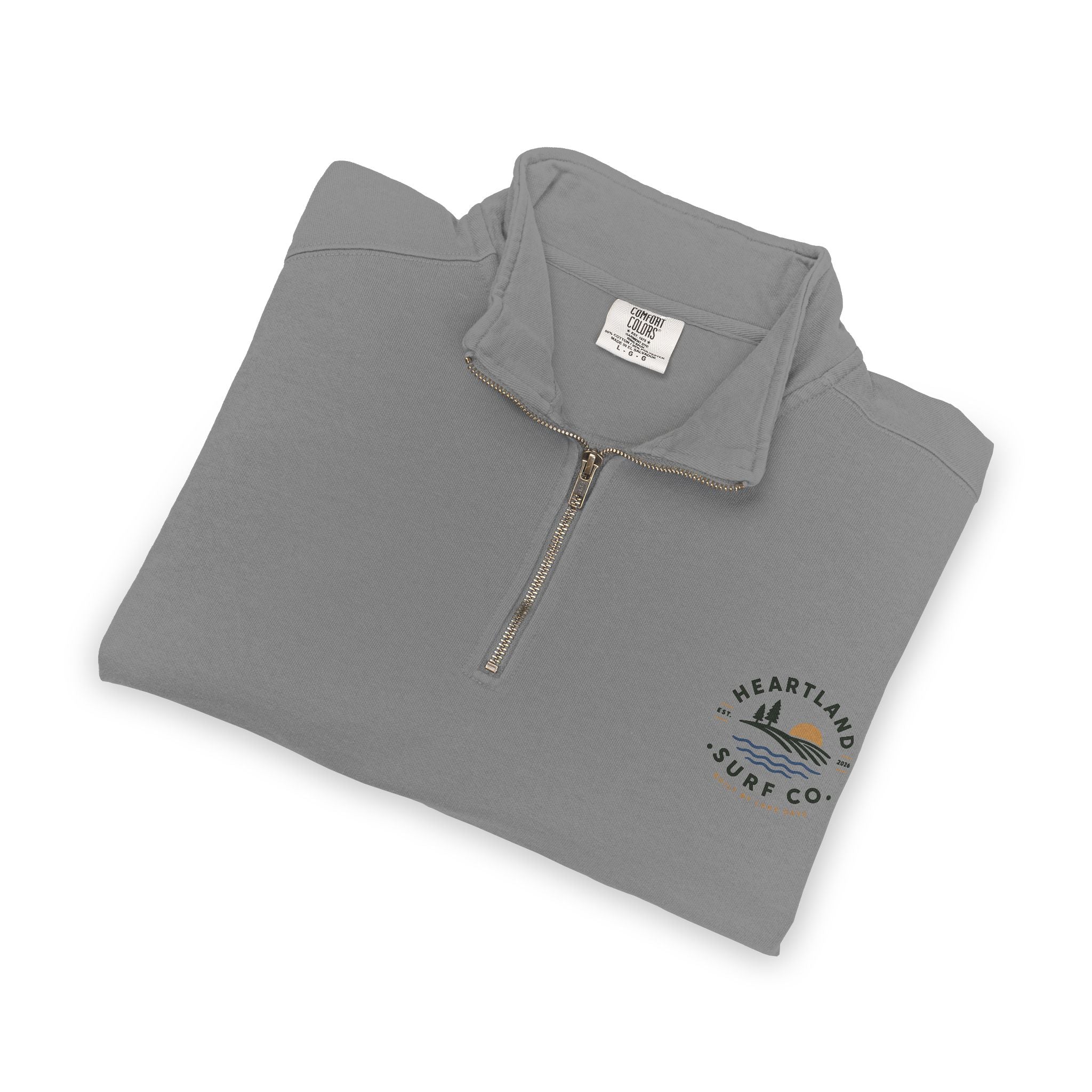 Quarter-Zip Sweatshirt — Heartland Surf Co. Logo Chest Pullover