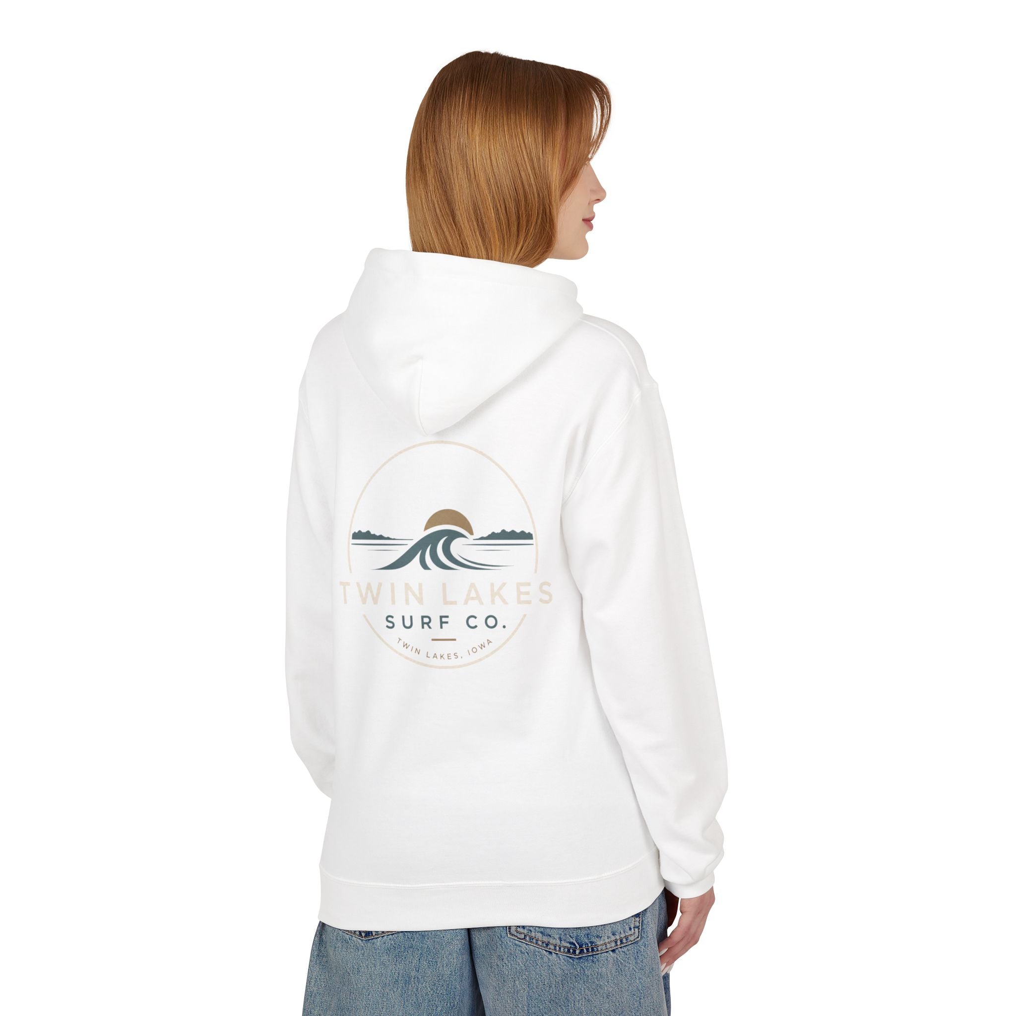 Twin Lakes Surf Co. Hoodie — Vintage Wave Logo Pullover