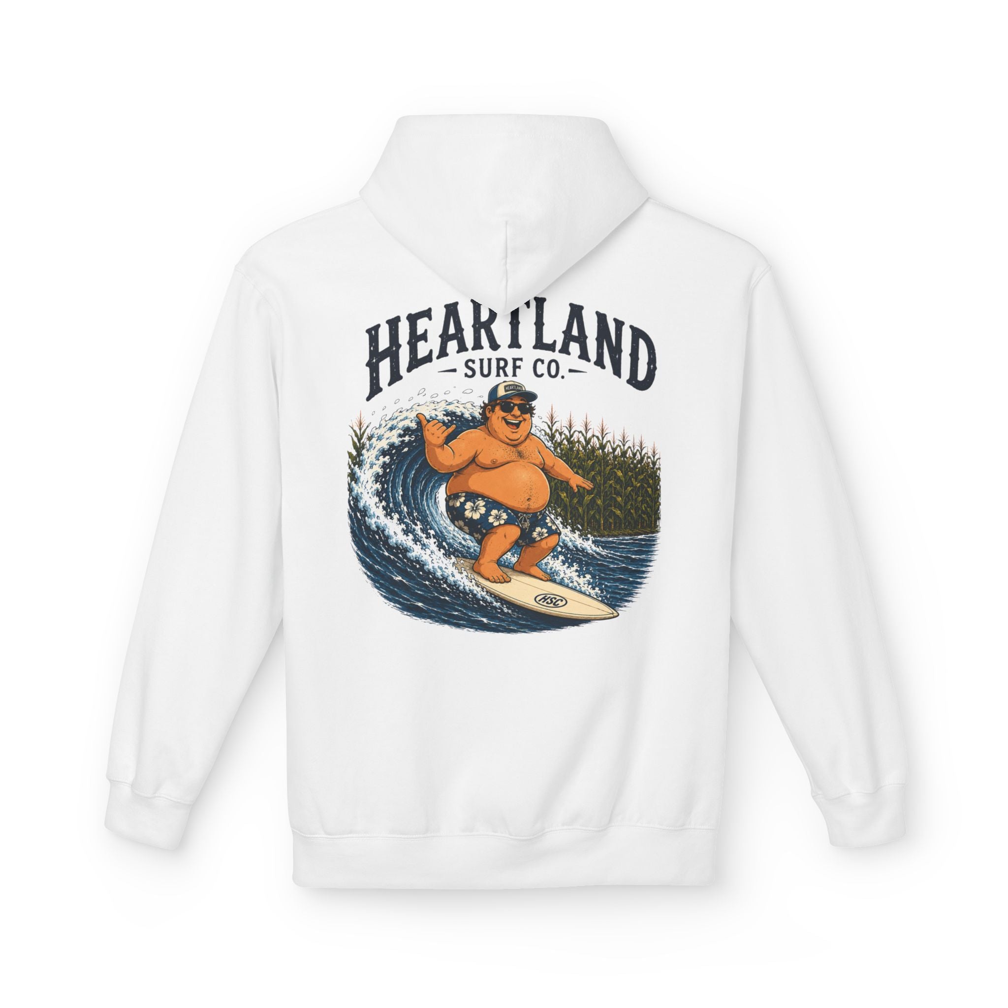 Heartland Surf Co. Fat Guy Surfing- Hoodie