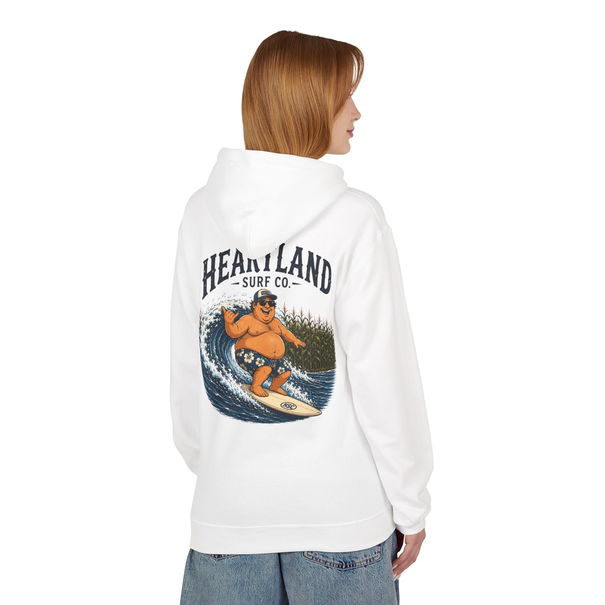 Heartland Surf Co. Fat Guy Surfing- Hoodie