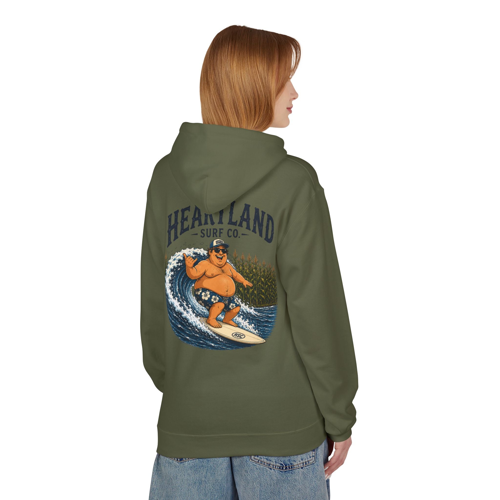 Heartland Surf Co. Fat Guy Surfing- Hoodie