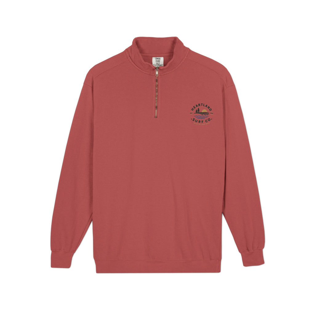 Quarter-Zip Sweatshirt — Heartland Surf Co. Logo Chest Pullover