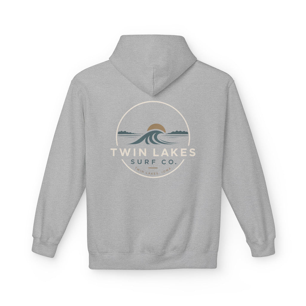 Twin Lakes Surf Co. Hoodie — Vintage Wave Logo Pullover