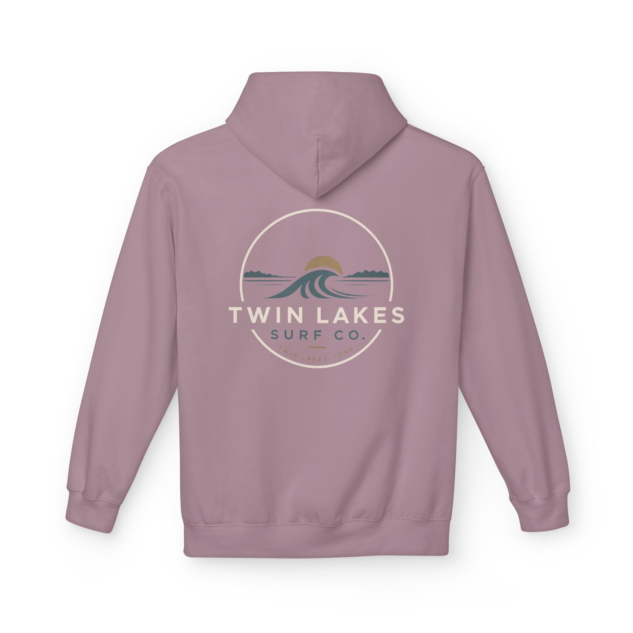 Twin Lakes Surf Co. Hoodie — Vintage Wave Logo Pullover