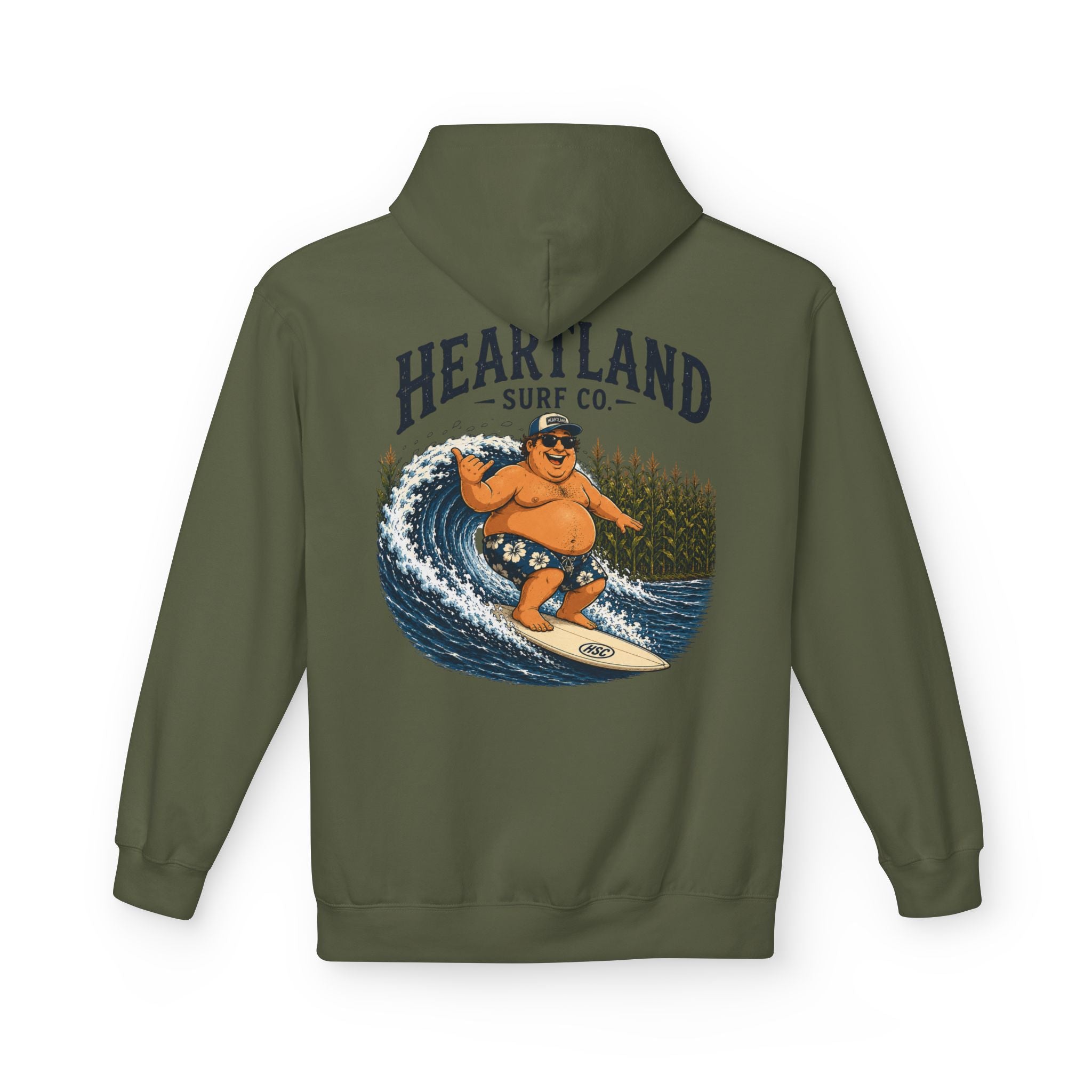 Heartland Surf Co. Fat Guy Surfing- Hoodie