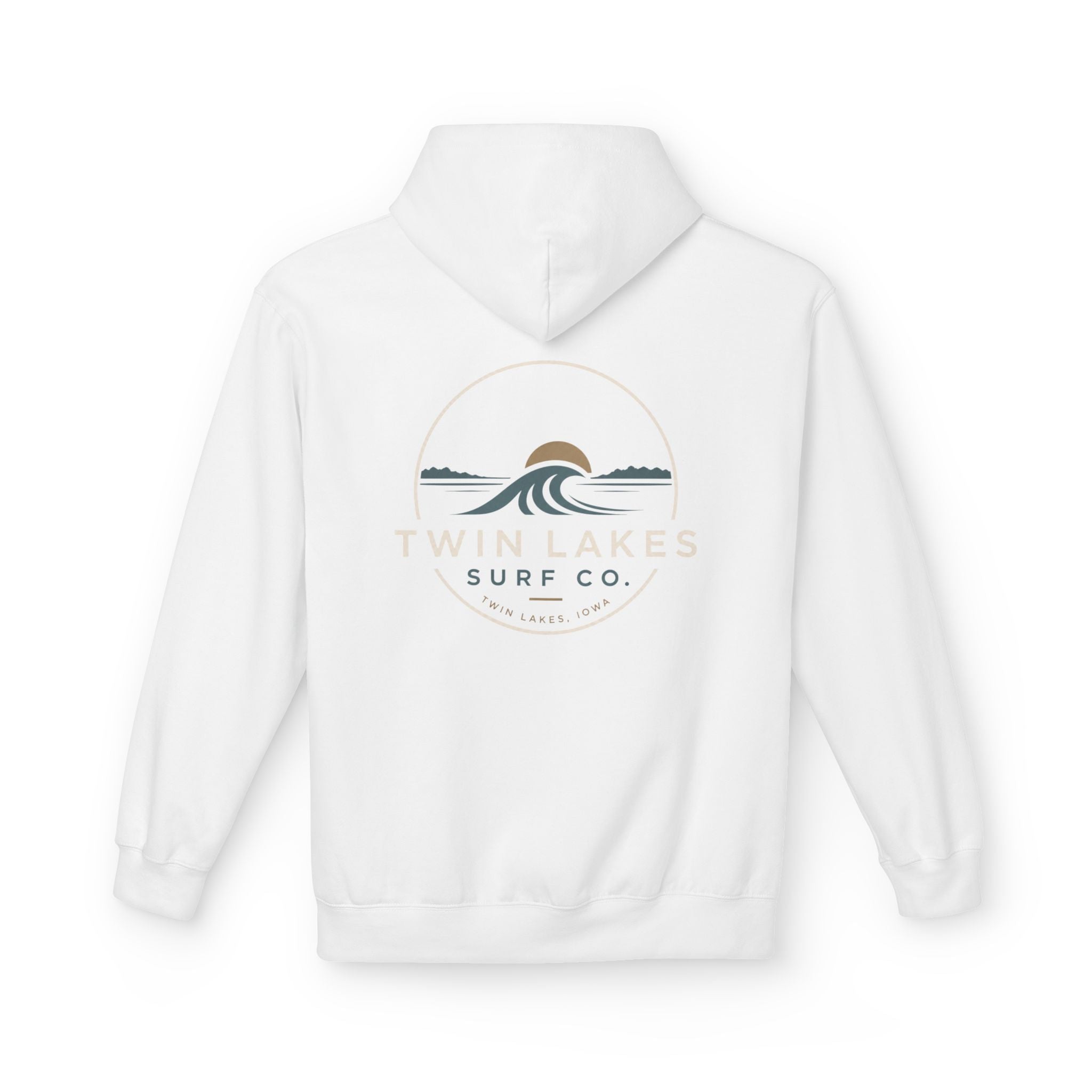 Twin Lakes Surf Co. Hoodie — Vintage Wave Logo Pullover