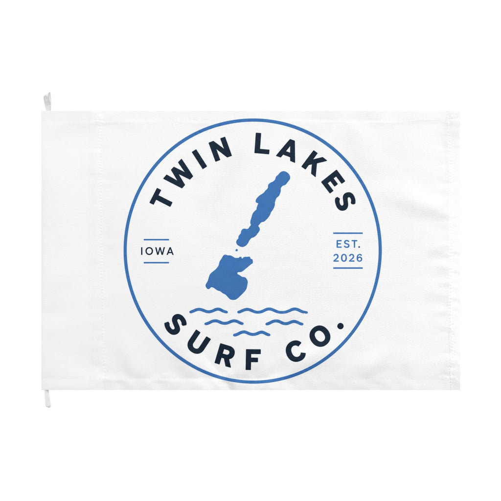 Twin Lakes Surf Co. Flag — Double-Sided Lake Resort Outdoor Decorative Flag
