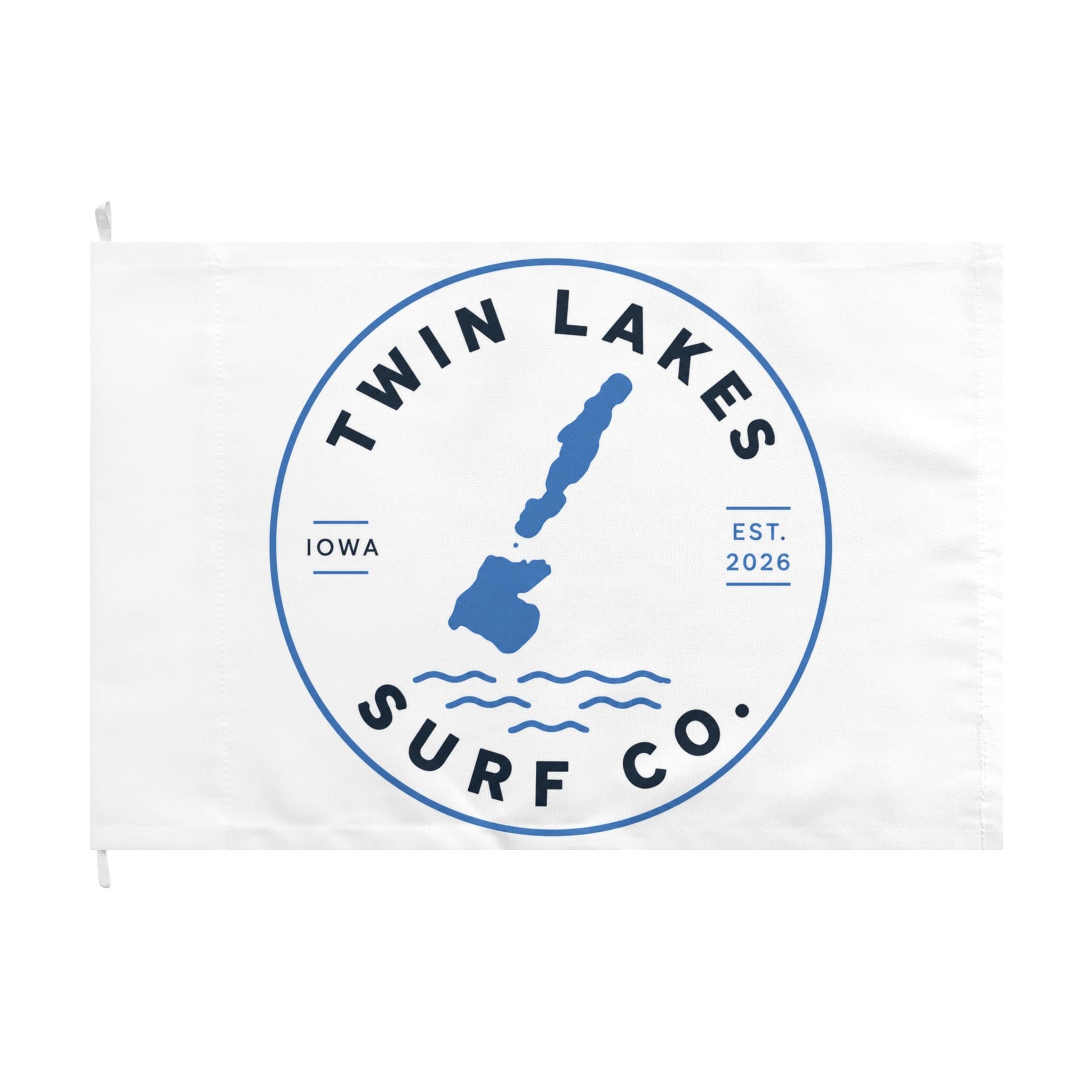Twin Lakes Surf Co. Flag — Double-Sided Lake Resort Outdoor Decorative Flag