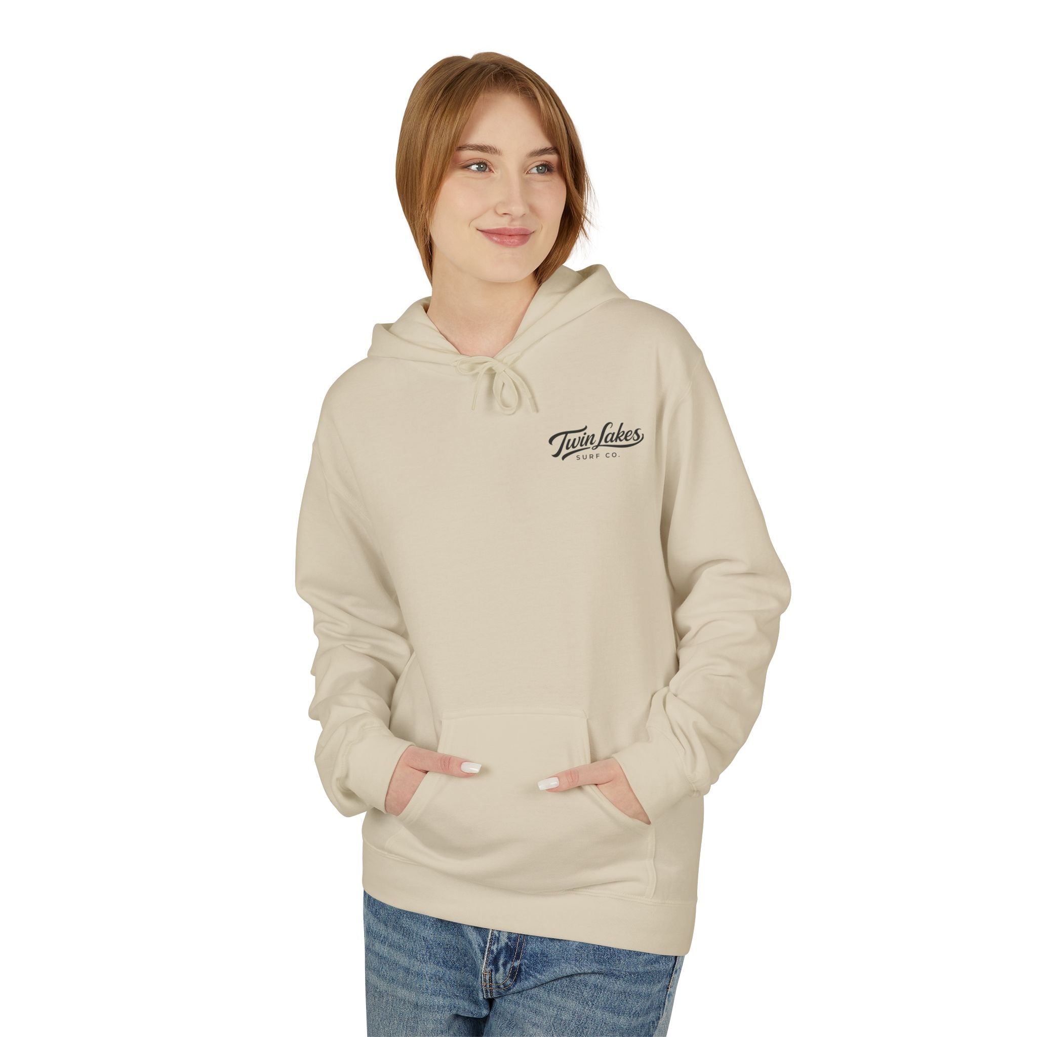 Twin Lakes Surf Co. Hoodie — Vintage Wave Logo Pullover