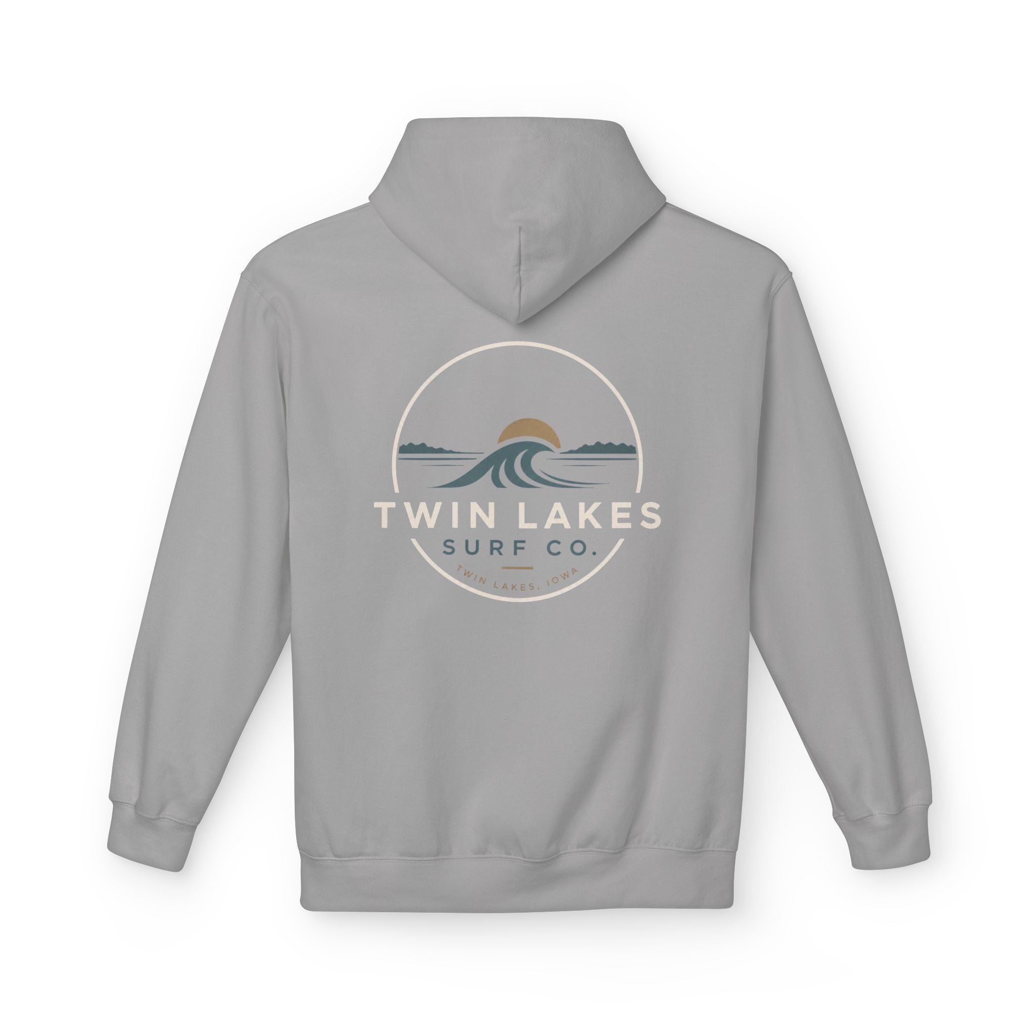 Twin Lakes Surf Co. Hoodie — Vintage Wave Logo Pullover