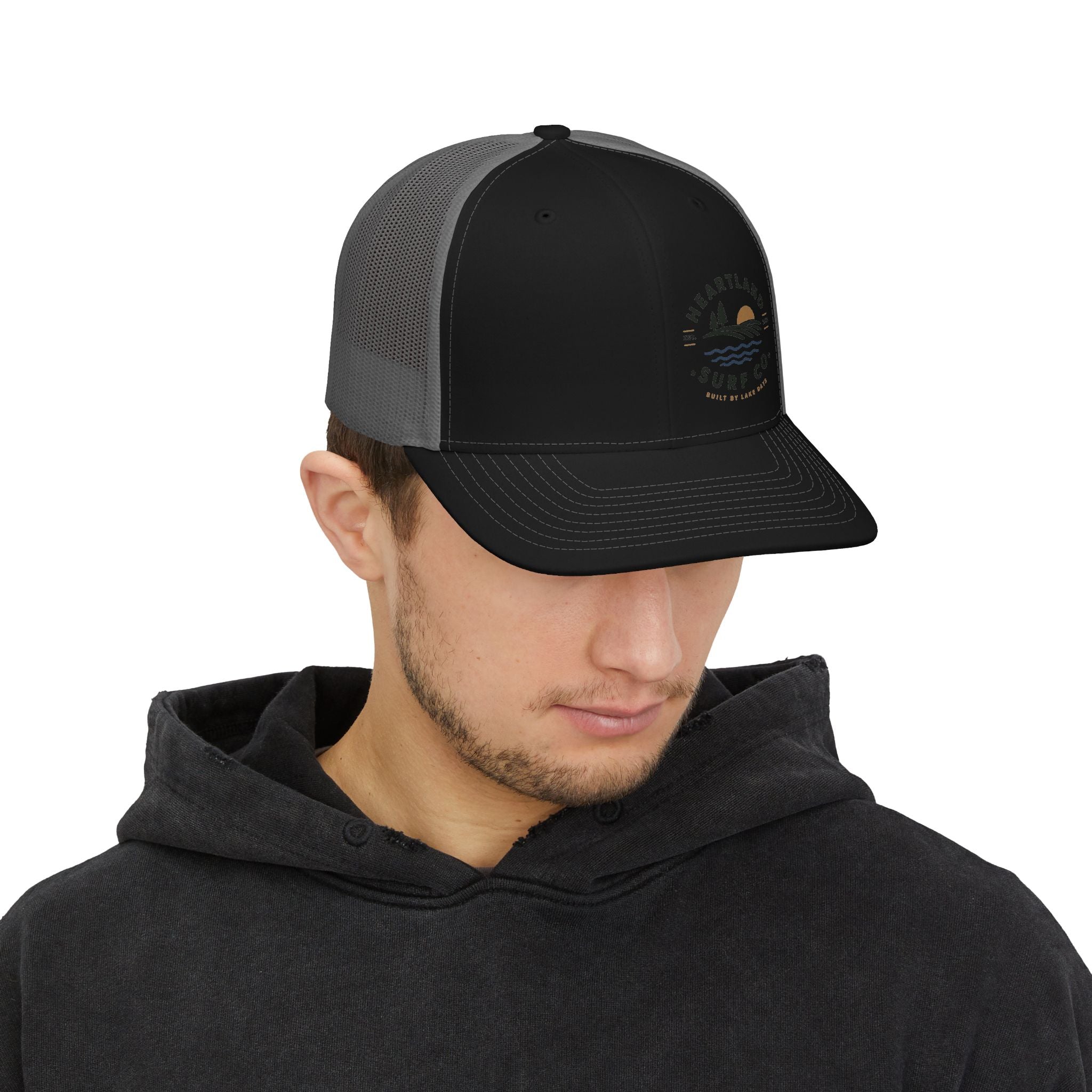 Sunset Surf Trucker Cap — Retro Beach Snapback Hat