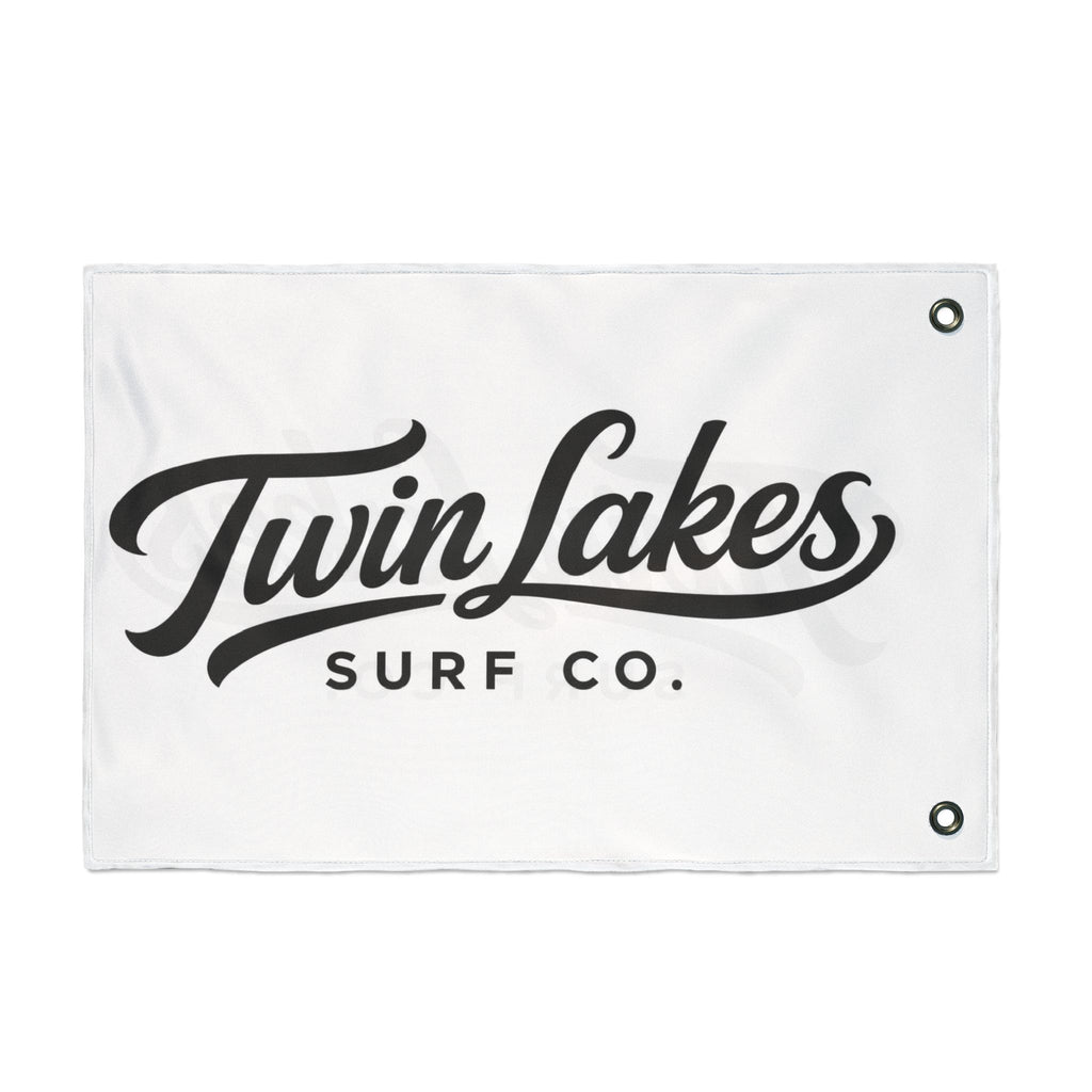 Twin Lakes Surf Co. Double-Sided Flag — Coastal Beach House Outdoor Banner