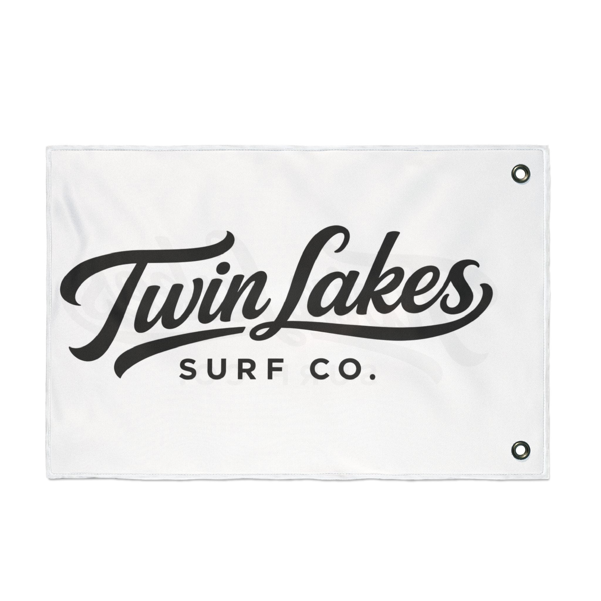 Twin Lakes Surf Co. Double-Sided Flag — Coastal Beach House Outdoor Banner