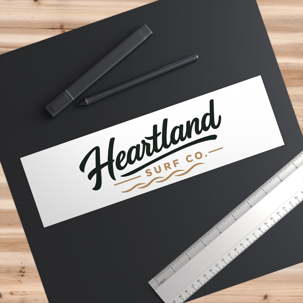 Heartland Surf Co. Bumper Sticker – Retro Surf Logo Car Decal