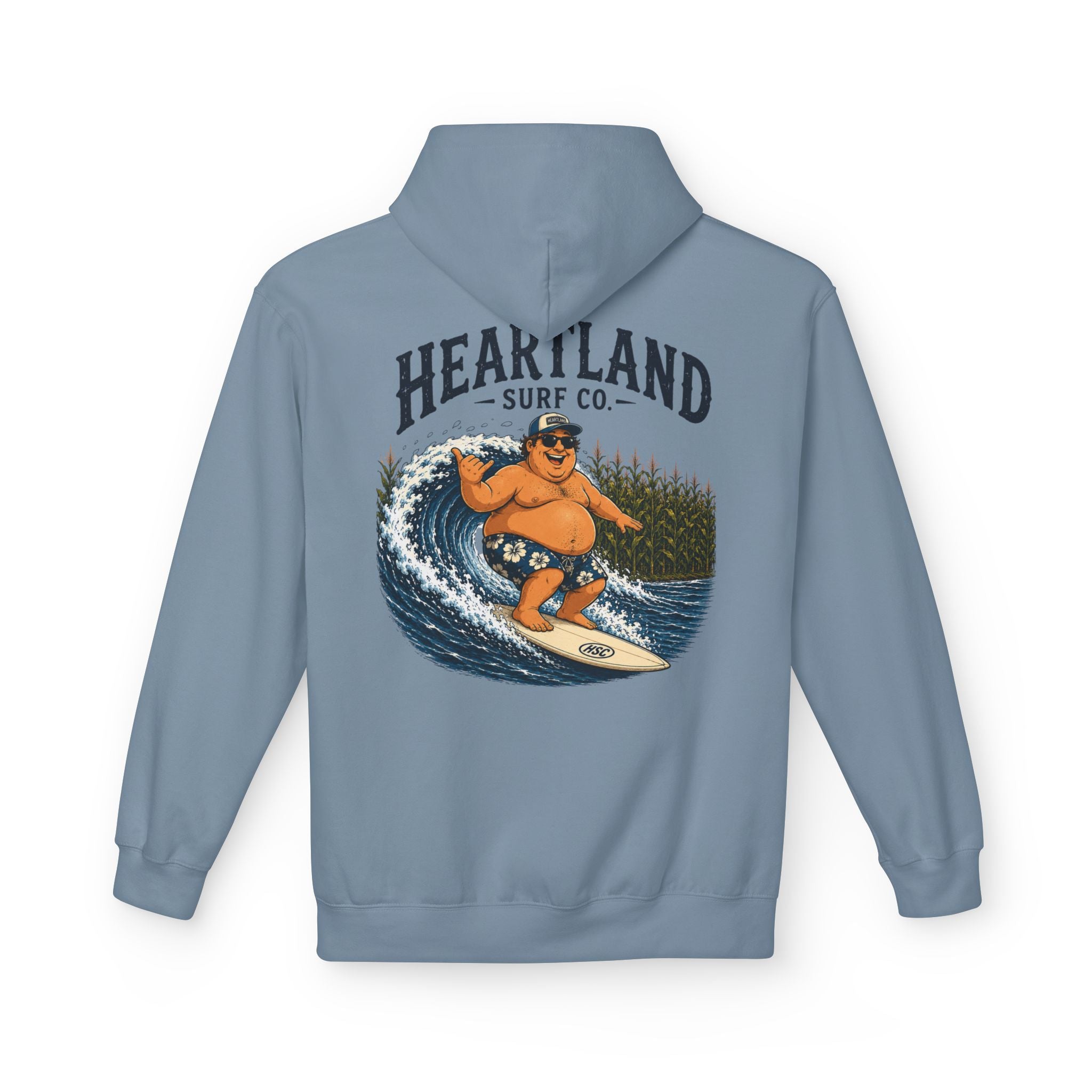 Heartland Surf Co. Fat Guy Surfing- Hoodie