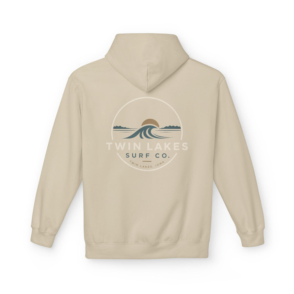 Twin Lakes Surf Co. Hoodie — Vintage Wave Logo Pullover