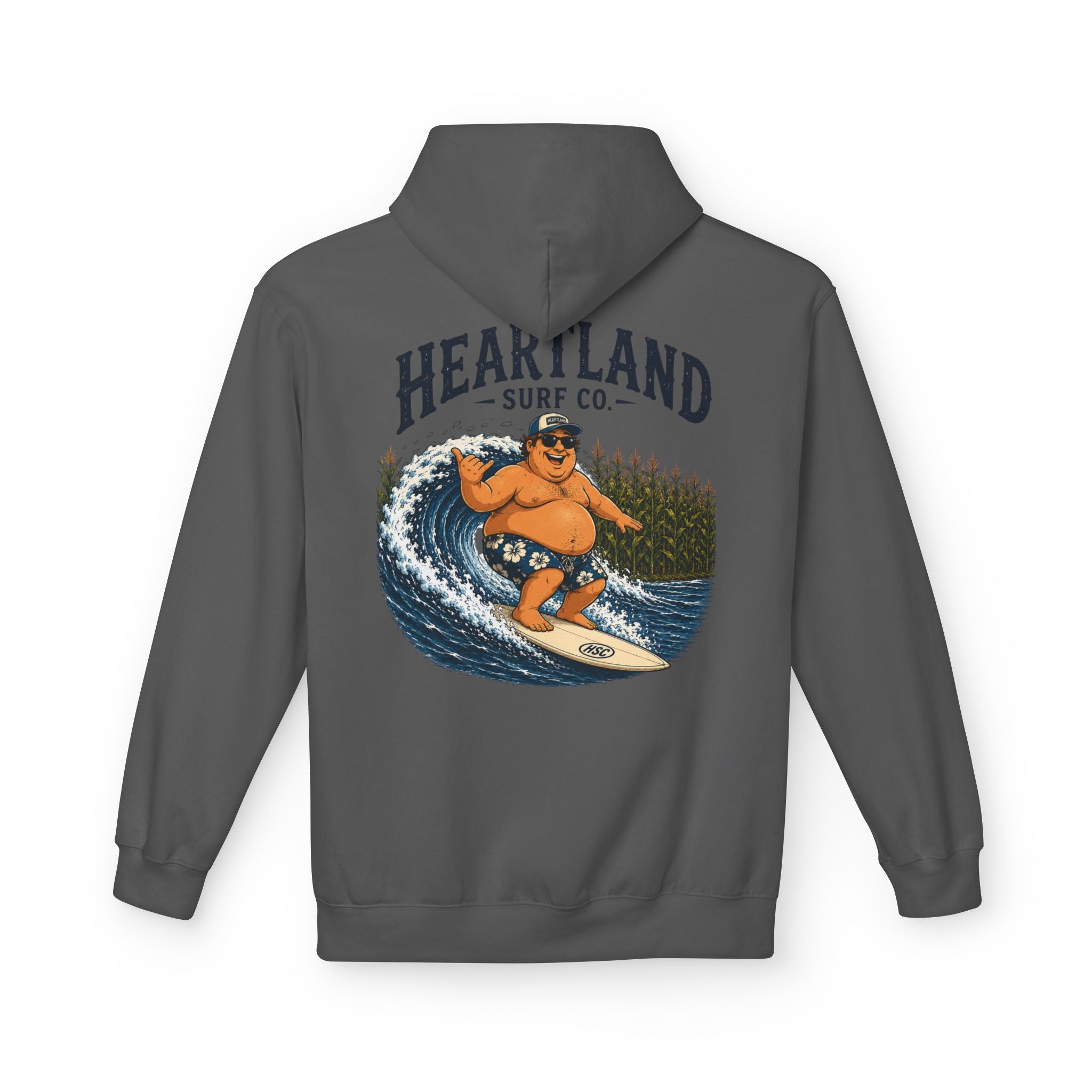 Heartland Surf Co. Fat Guy Surfing- Hoodie