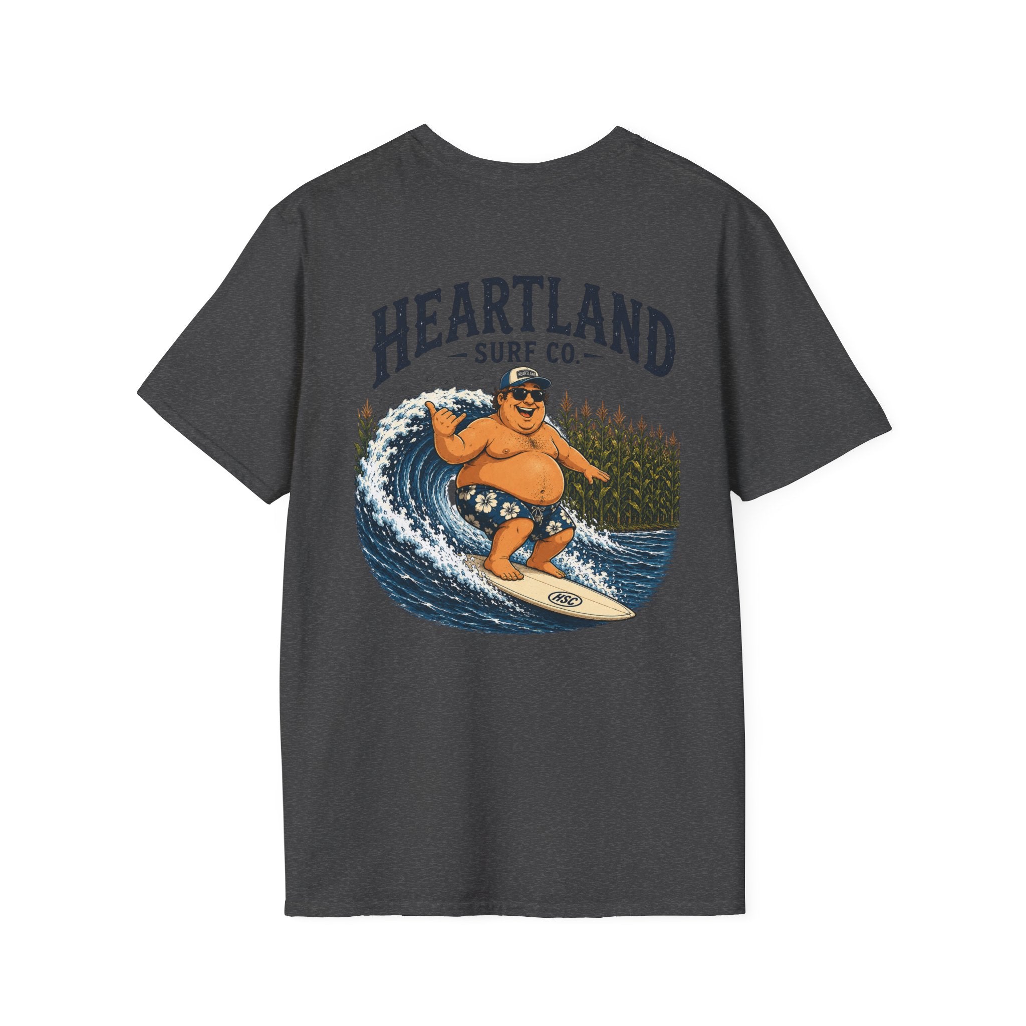 Heartland Surf Co. Fat Guy Surfing T-Shirt